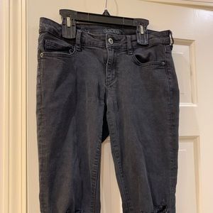 Decree Black Distressed Skinny Jeans Size 7